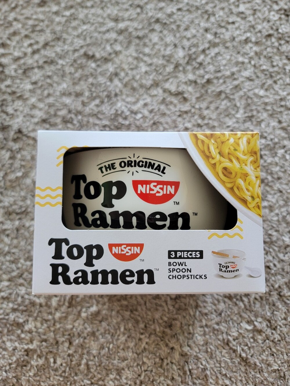 Nissin The Original Top Ramen 3 PC Set Bowl Spoon Chopsticks